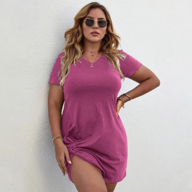 New Slim fit Sexy Girl Pleated Tight Solid Color Short sleeve Elegant Dress Red - Shop at LoveMi