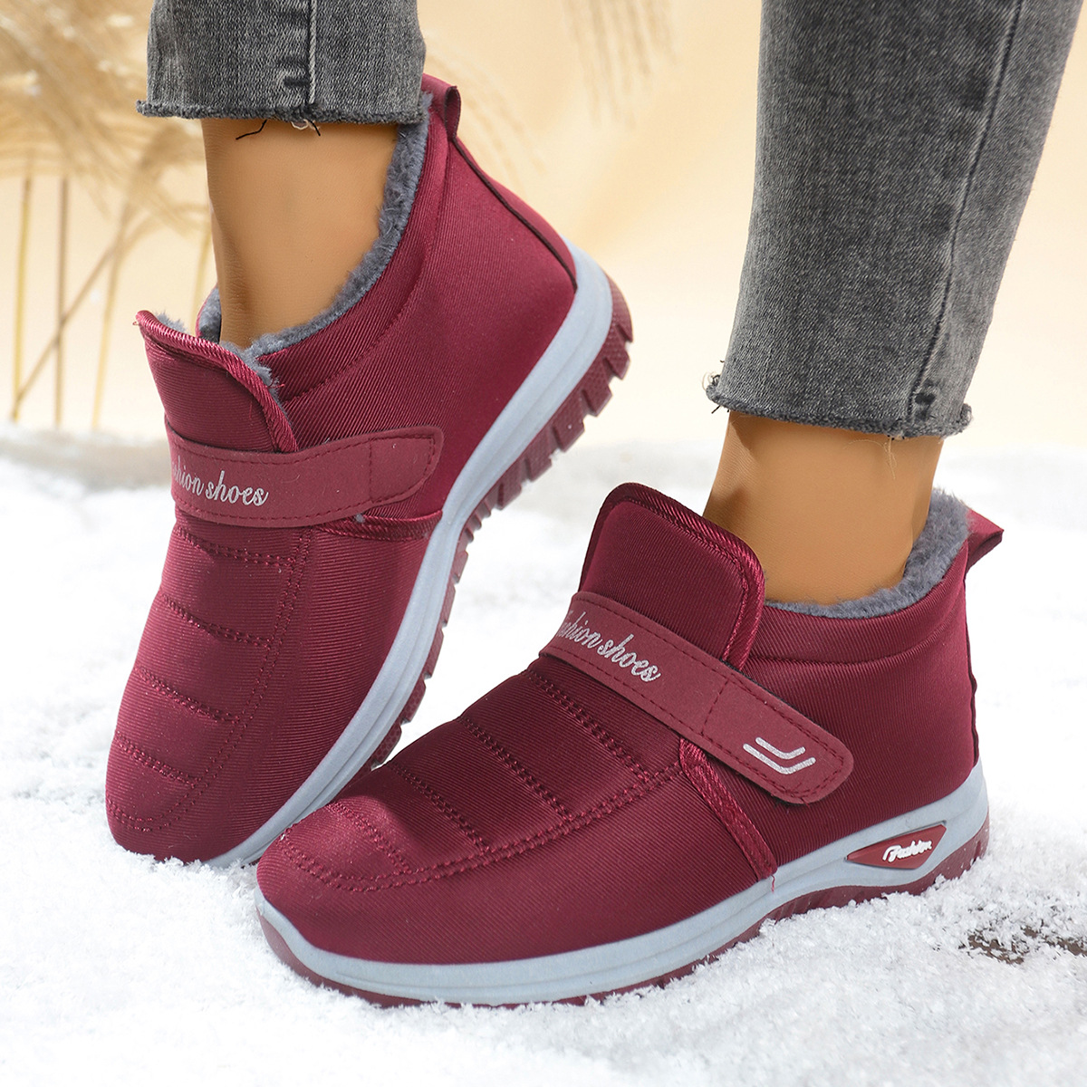 Fleece-Lined Insulated Snow Boots