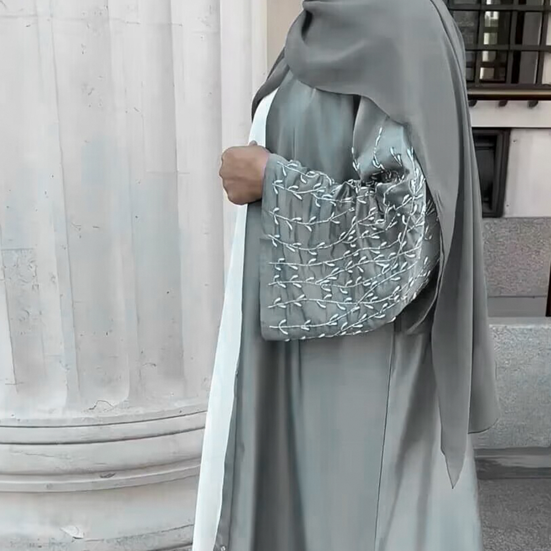 2023 Party Daily Solid Color Handmade Beading Dress Robe