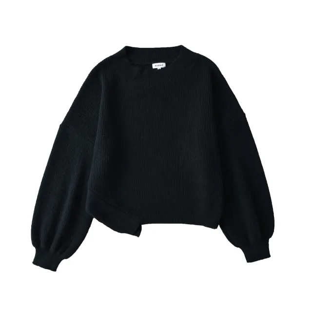 Women's American style Temperament Leisure Slant shoulder Loose Sweater Black - Shop at LoveMi