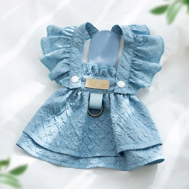 Dog Cat Classic Denim Clothes And Dresses Puppy Anti lint Summer Thin Bichon Pet Clothing Small Dog Blue Skirt - Shop at LoveMi