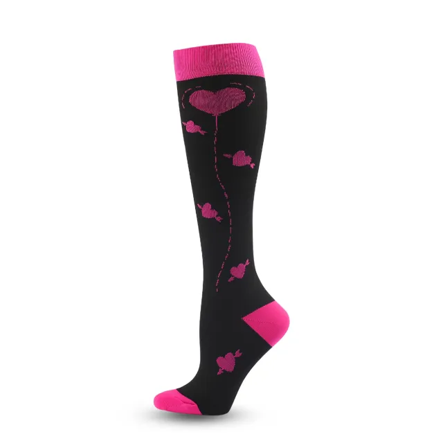 Sports Long Elastic Leggings Compression Stockings Black Bottom Through Heart - Shop at LoveMi