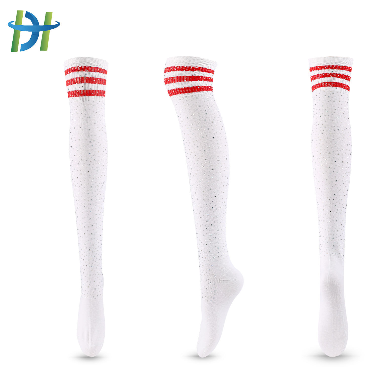 Title 8, Diamond Stocking Chaussettes hautes rayées en c...