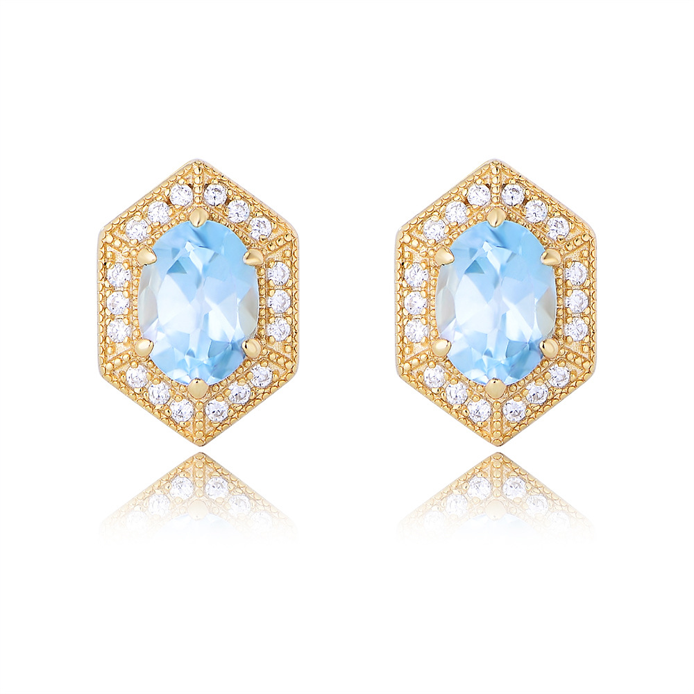 Simple And Natural Topaz Earrings For Women