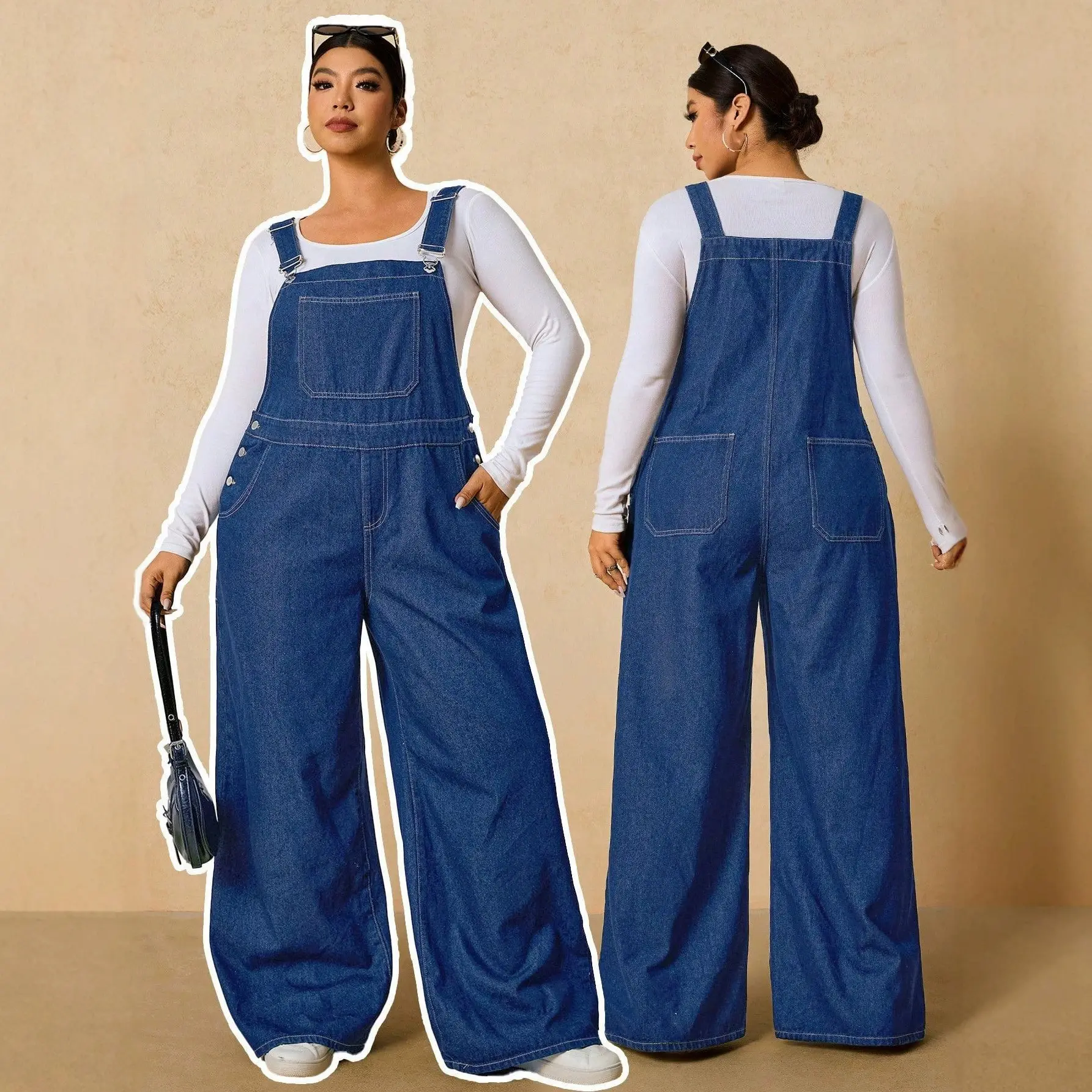 Loose-fit Denim Overalls With Multiple Pockets