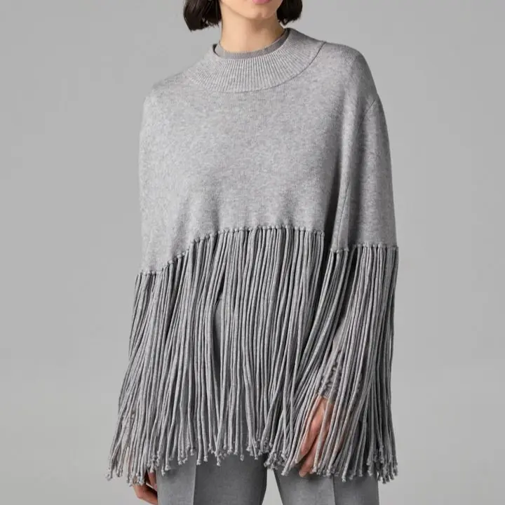 Womens Fashion Round-Neck Knitted Coat Shawl