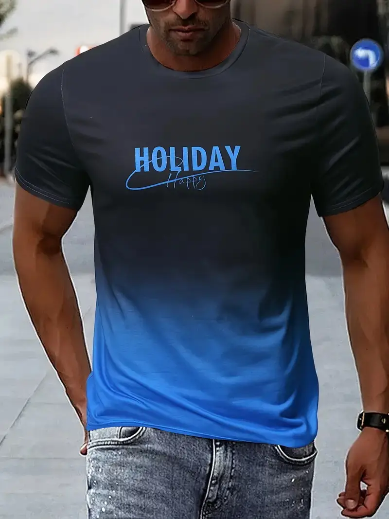 Plus Size Sporty Simplicity Gradient 3D Printed Short Sleeve T-shirt