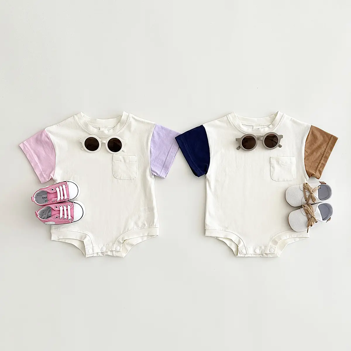 Baby's Comfortable Crew Neck Casual Triangle Jumpsuit