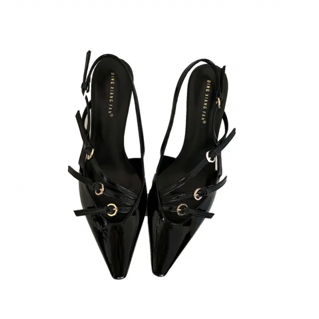 Ankle strap Stilettos Square Toe High Heel Sandals Black - Shop at LoveMi