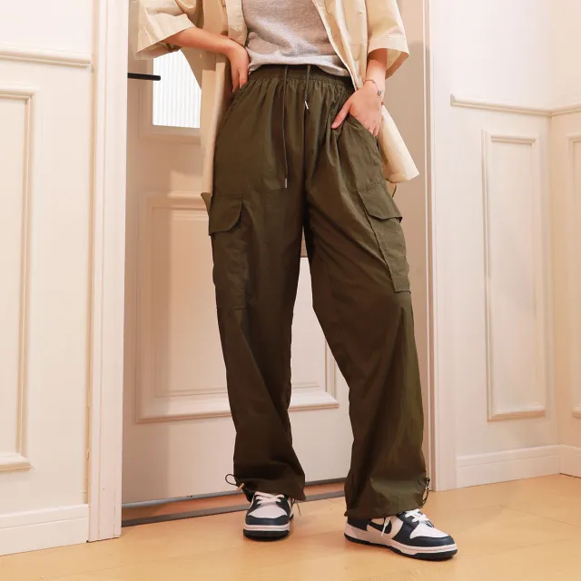 Ankle Banded Working Pants Loose All match Wide Leg Pants Army Green - Shop at LoveMi