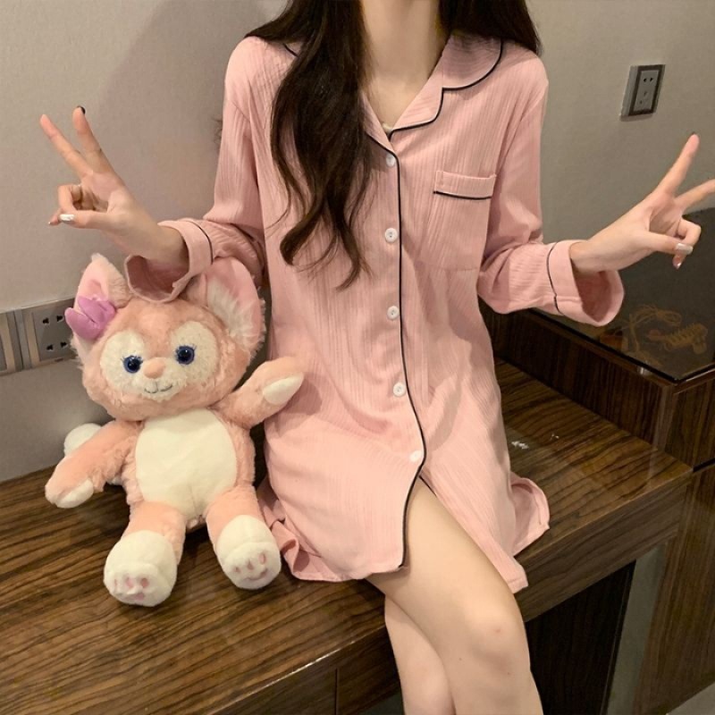 Small Lapel Casual Homewear Sexy Style Skirt