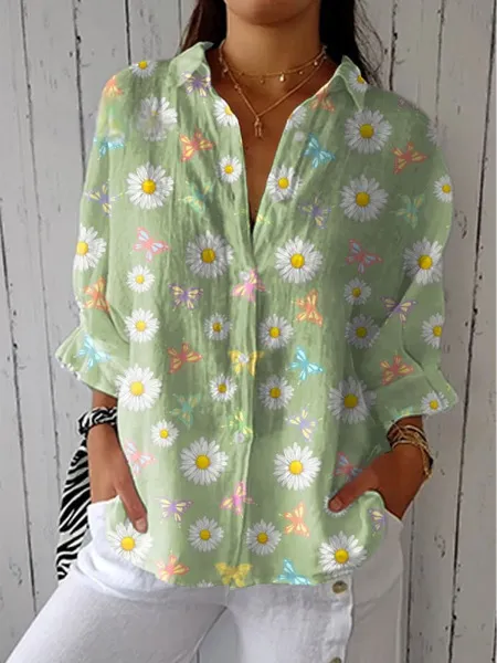 Women's Creative Fashion 3D Printing Lapel Casual Shirt 1224441 Sx2616 4Xl - Shop at LoveMi