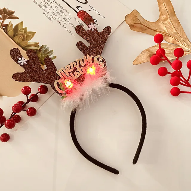 Christmas Antlers Hairband Decoration Plush 30 Style - Shop at LoveMi