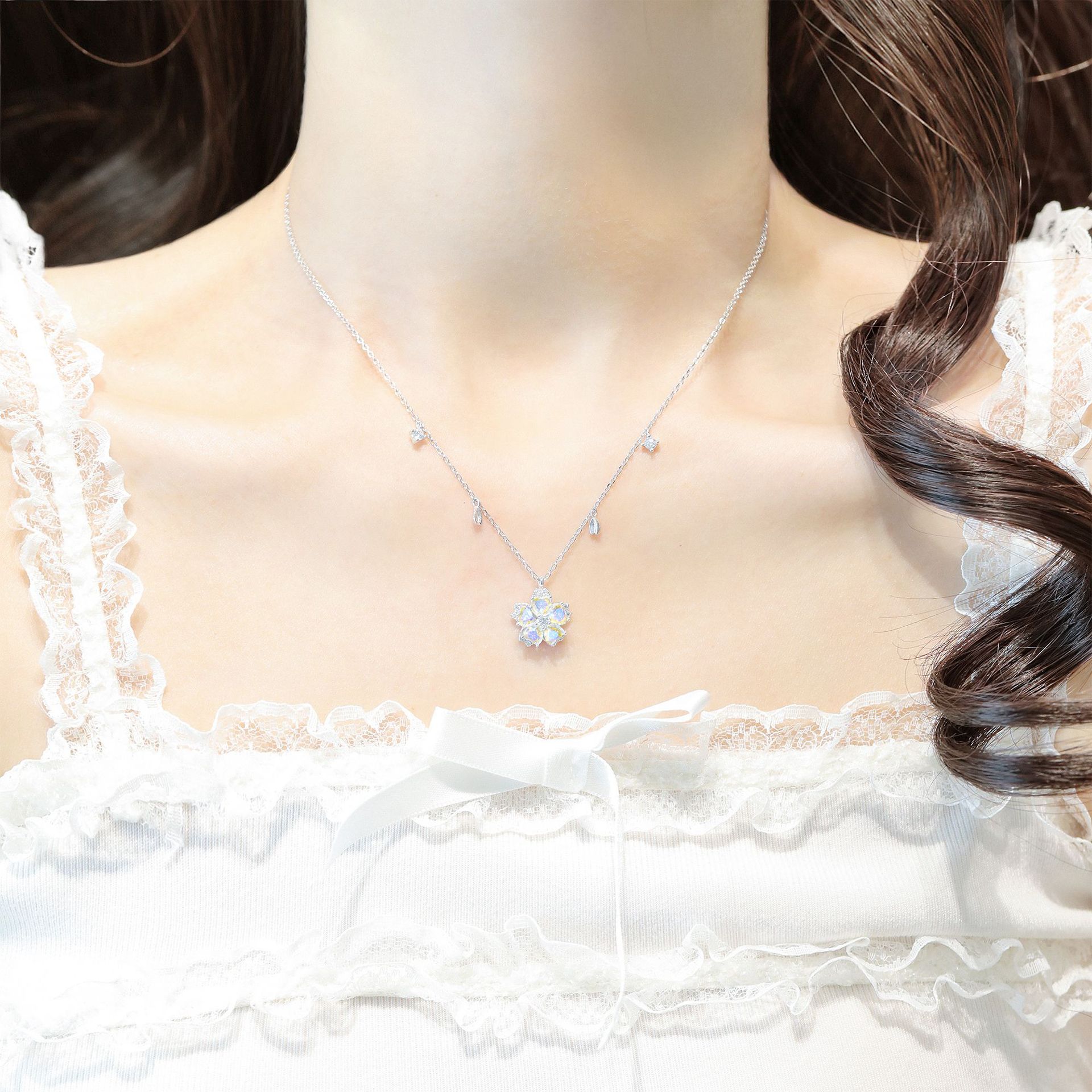 Sterling Silver Cherry Blossom Necklace