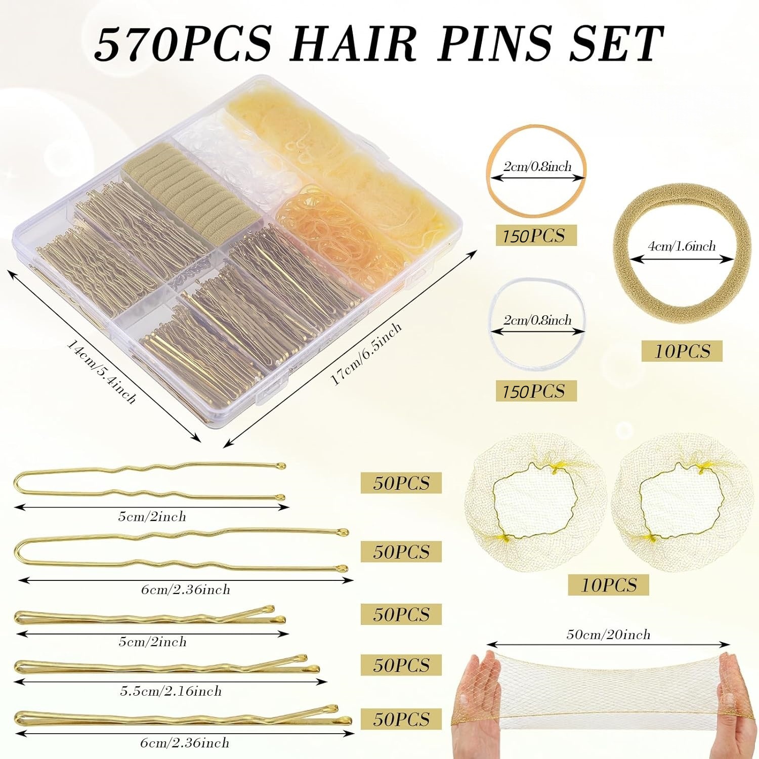 Hair Accessories Headpieces Updo Set Hair Clips Colorful Hair Ties U-shaped Clips — foto 3