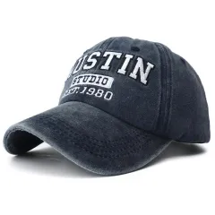 Men's And Women's Fashion Wash Denim Baseball Hat - Navy - View 1