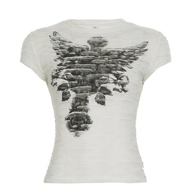 CroppedSlim fit Knitted Crew neck Top White - Shop at LoveMi