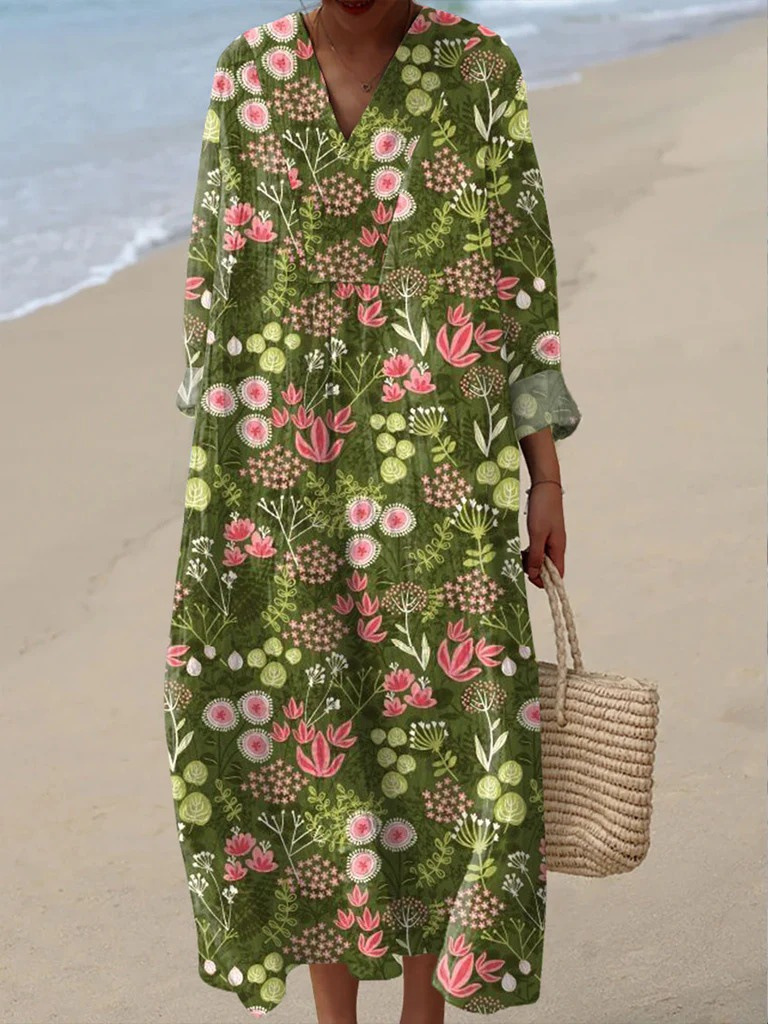 Holiday Long Sleeve Shirt Dress Women's Casual