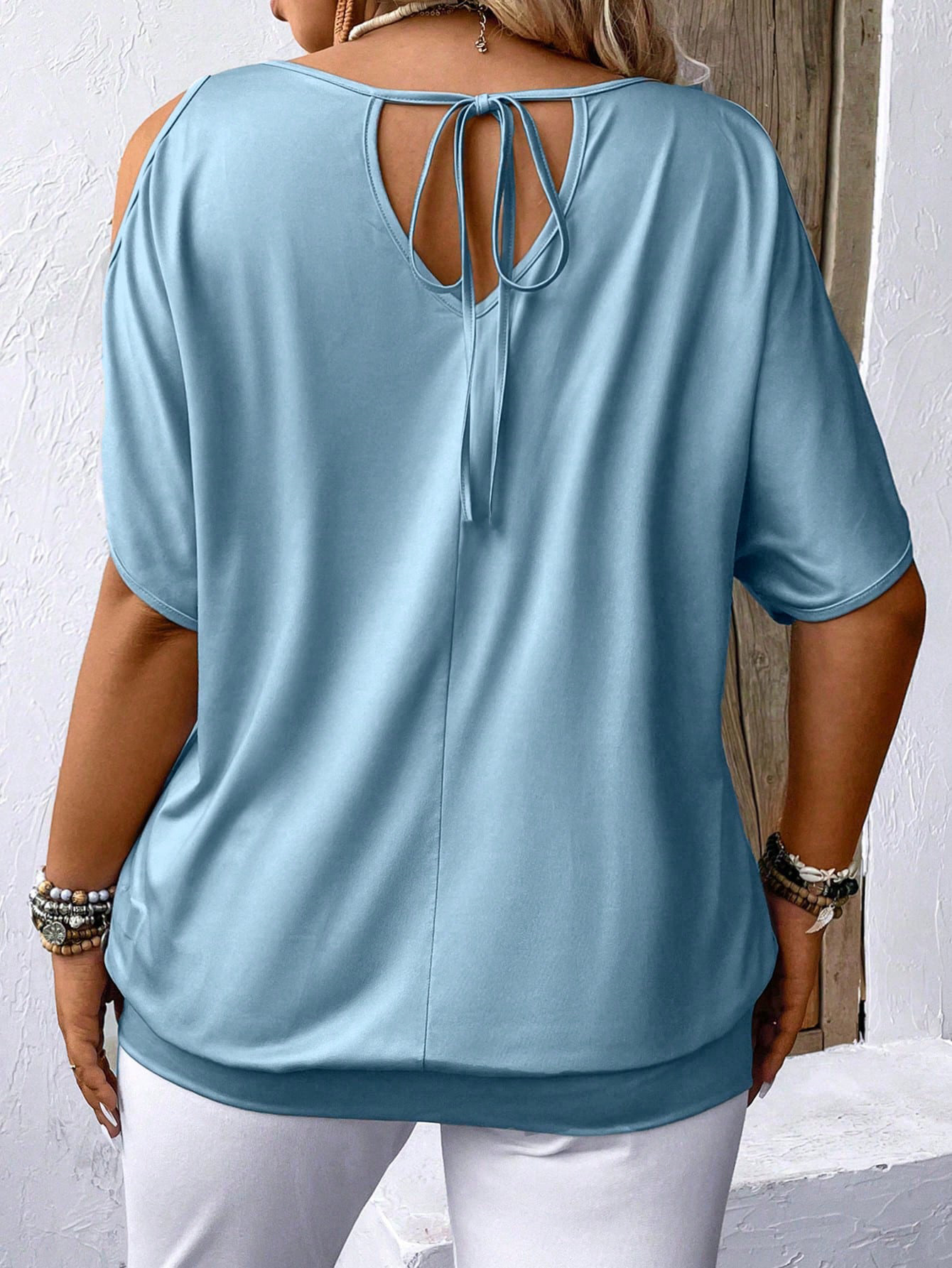 Ladies's Loose Round-neck Off-shoulder Top Be32bfaa 0734 4af4 839c 15fc188055ee