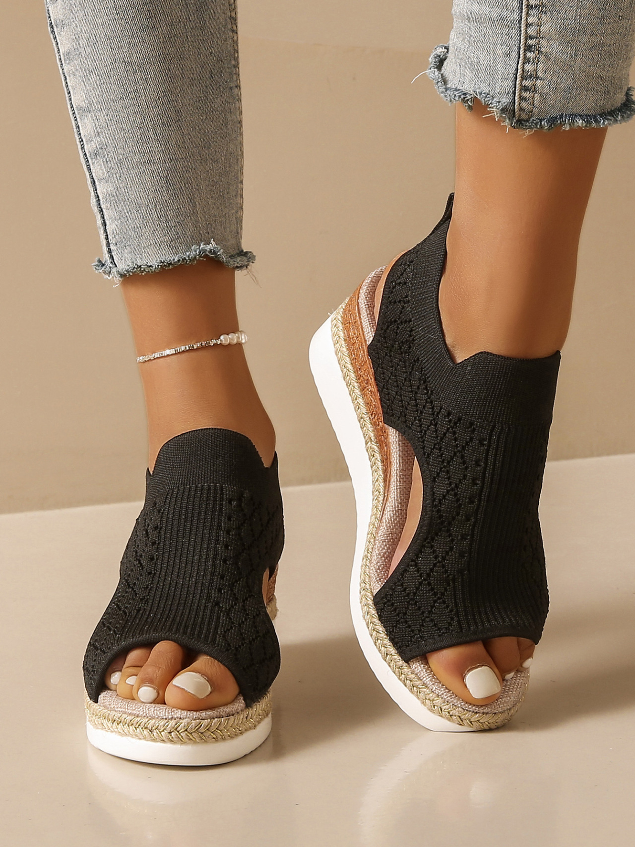 Fabric Slip-On Sandals, picture 4 of 8