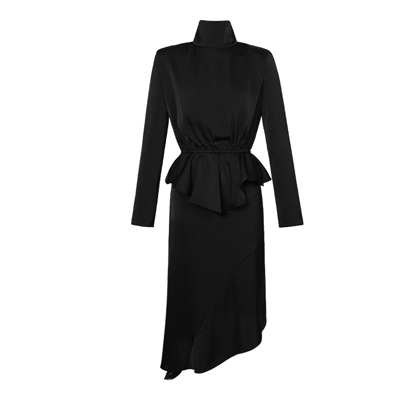 Ruffle Top High Waist Irregular Skirt Two-piece Set - 2