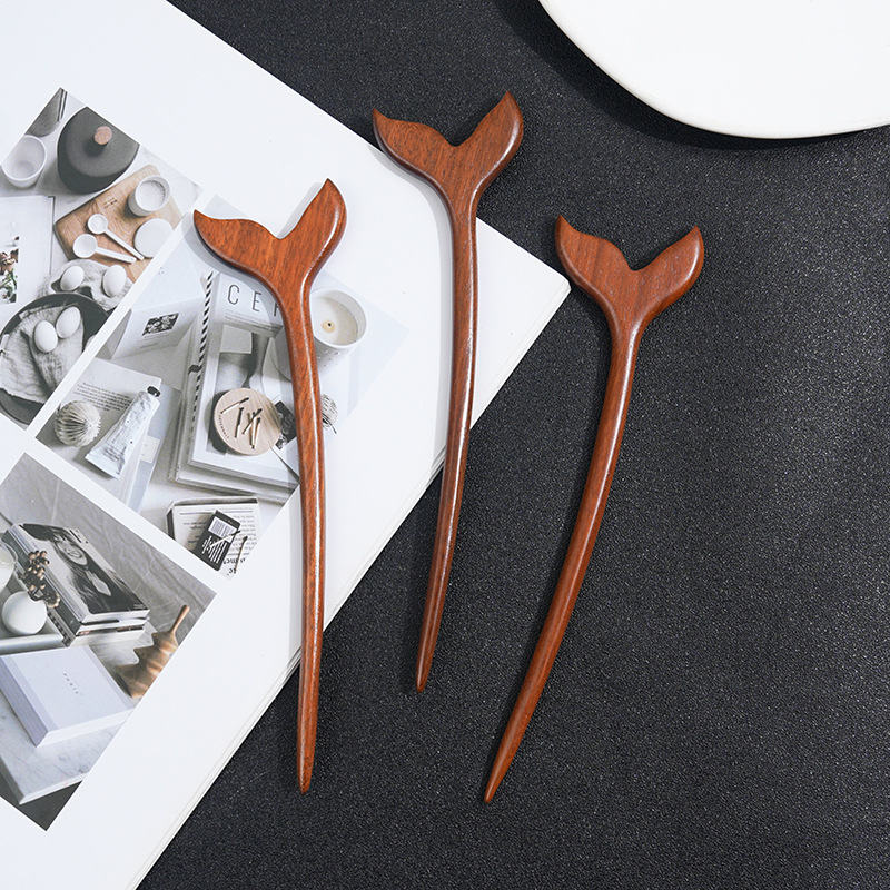 Wooden Women's Chinese Style Headdress Animal Hairpin 12