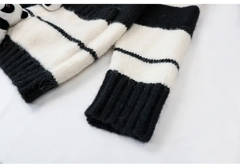 Mohair Lazy And Loose Striped Knitted Cardigan