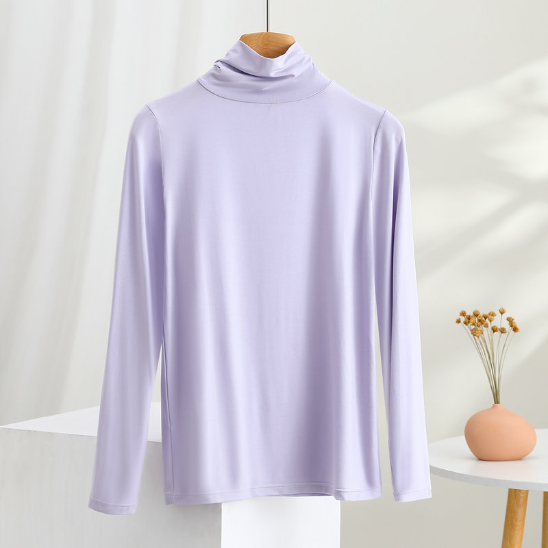 Womens SpringSummer Spliced Relaxed-Neck Base Layer Top