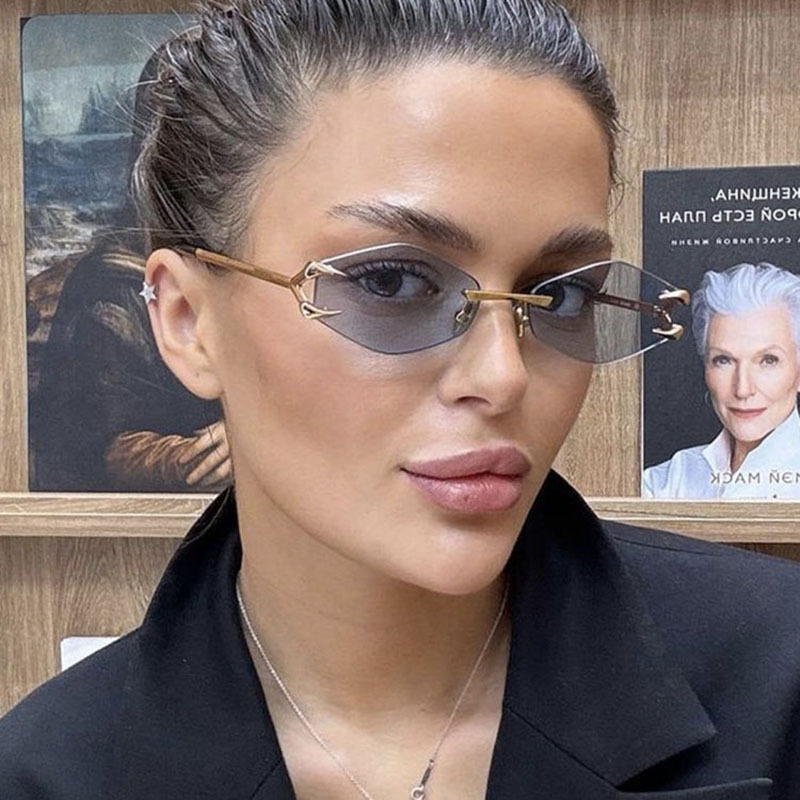 European And American Leisure Hip Hop Trend Sunglasses Frameless Grapple Polygonal Sunglasses - Image 7