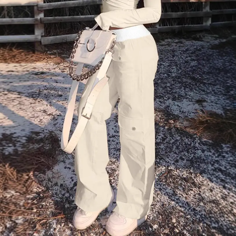 High Street Hot Girl Straight Slimming Casual Pants Wide Leg Trousers