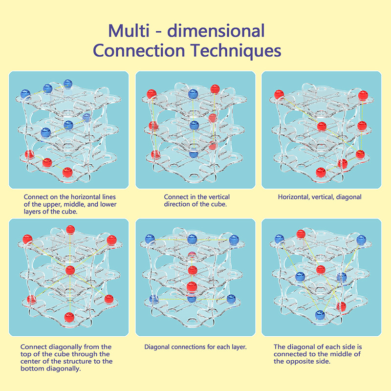 3D Triple Tic-Tac-Toe Early Learning Board Game For Kids