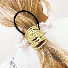 Metal Hair Accessories Hair Rope Cold Wind Ponytail Head Rope High Sense - 358 Gold - View 1