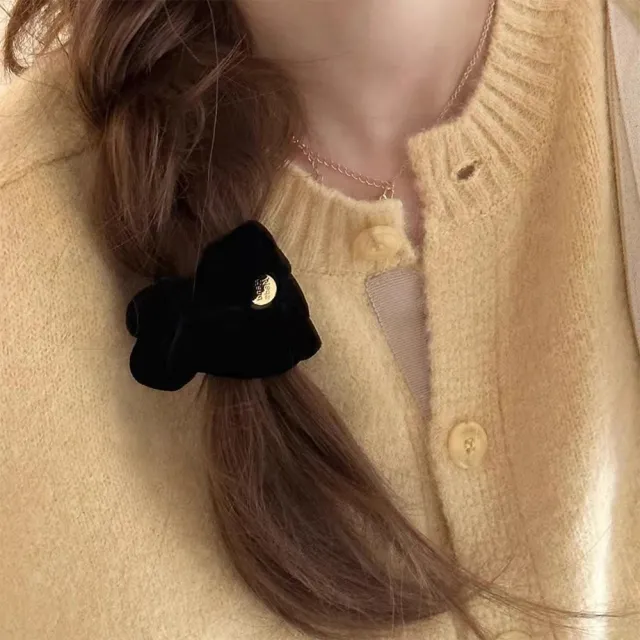High end Simple All match Large Intestine Hair Ring Black Velvet Velvet Hair Ring Small Size - Shop at LoveMi