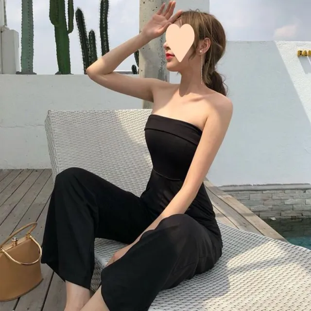 New Slim Fit Tube Top Jumpsuit Women 806 Black - Shop at LoveMi