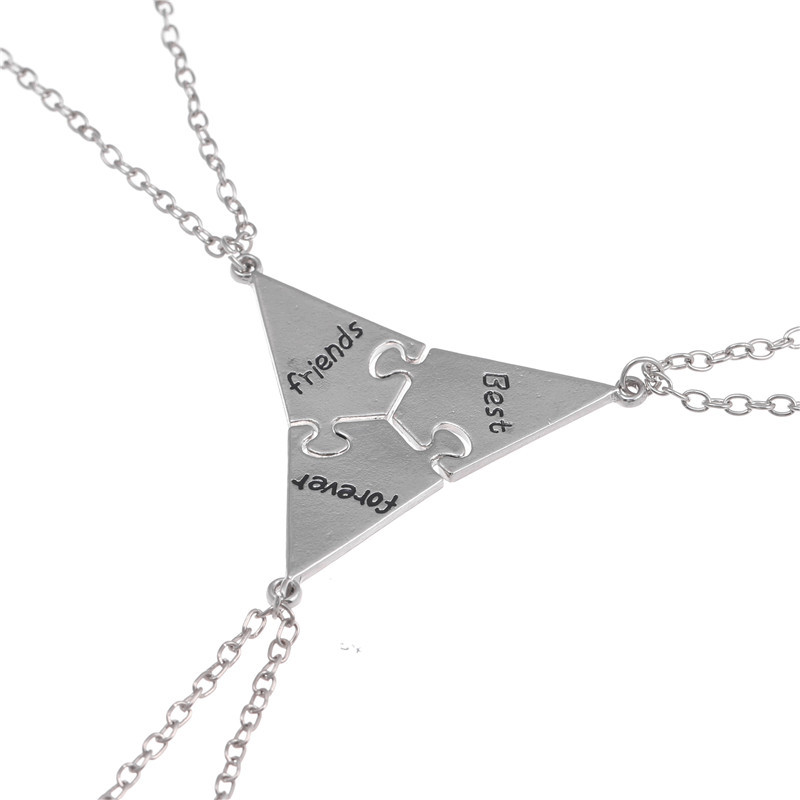 Good Friend Letter Three-person Stitching Necklace