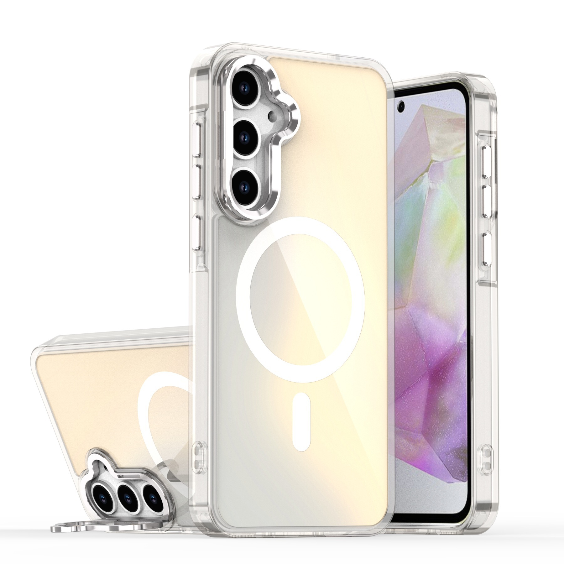 Bright Shadow Chameleon Magnetic Phone Case With Stand Drop-Resistant Protective Cover