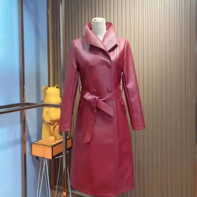 Leather Coat Women's Windbreaker Women's Thin Casual Red - Shop at LoveMi