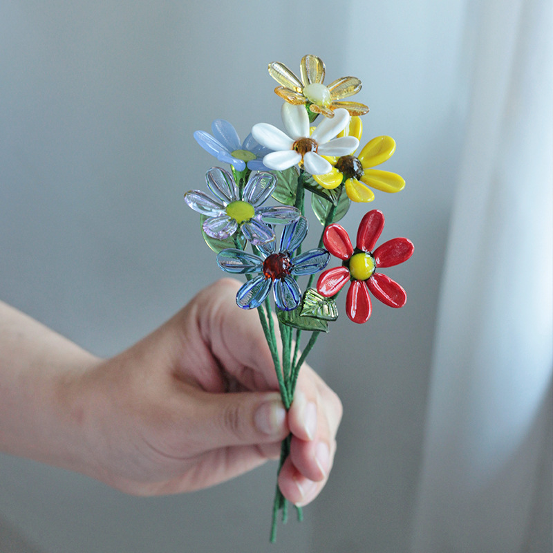 Home Decor Glazed Flower Bouquet Ornaments