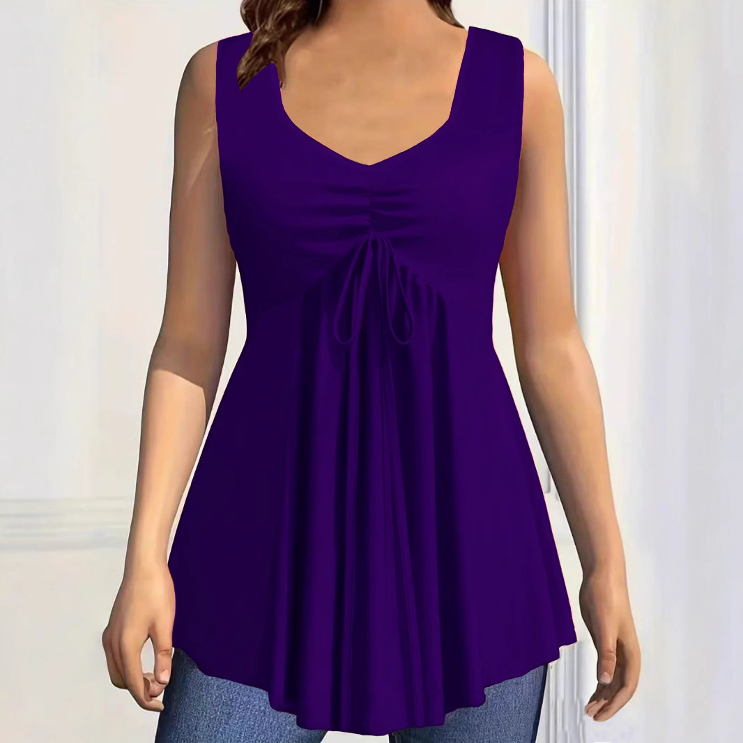 Plus-size Solid-color Tank Top Casual Sleeveless Camisole