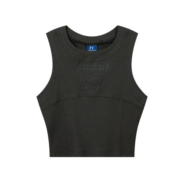 Cropped Camisole Slim Fit Slimming Letters Vest For Women Lead Gray - Shop at LoveMi