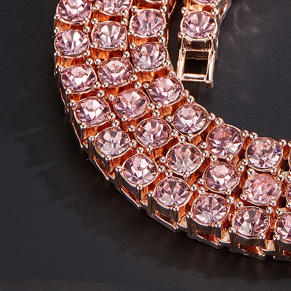 Hip Hop Tennis Alloy Rhinestone Cuban Necklace