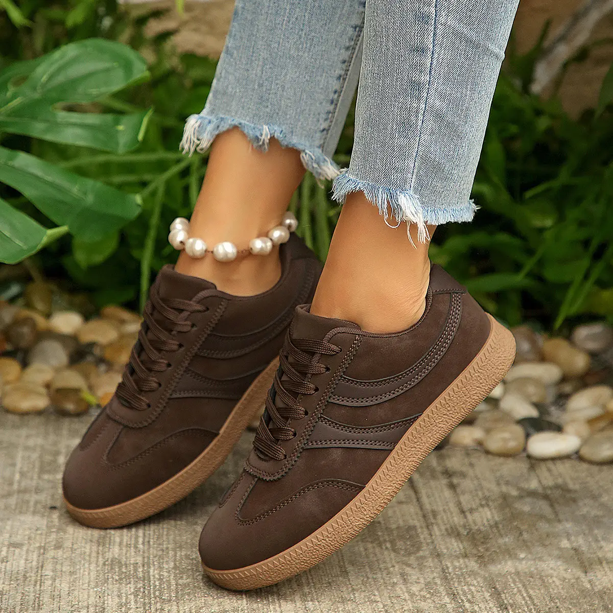 Womens Retro Versatile Flat Breathable Comfortable Casual Sneakers