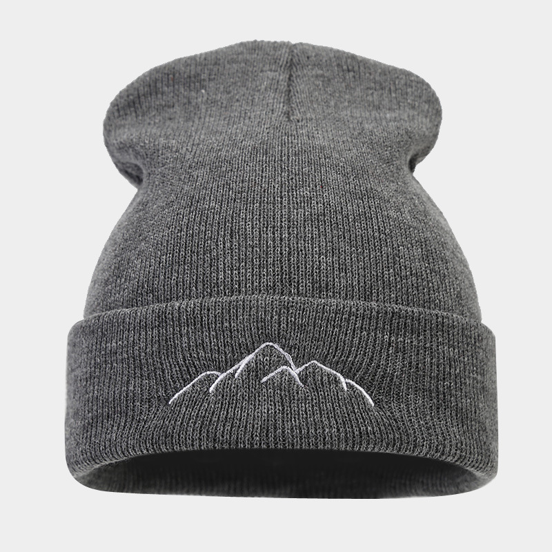 Peak Embroidery Sleeve Cap Trendy Outdoor Fashion Personalized Warm Keeping Beanie Hat - Men's Clothing