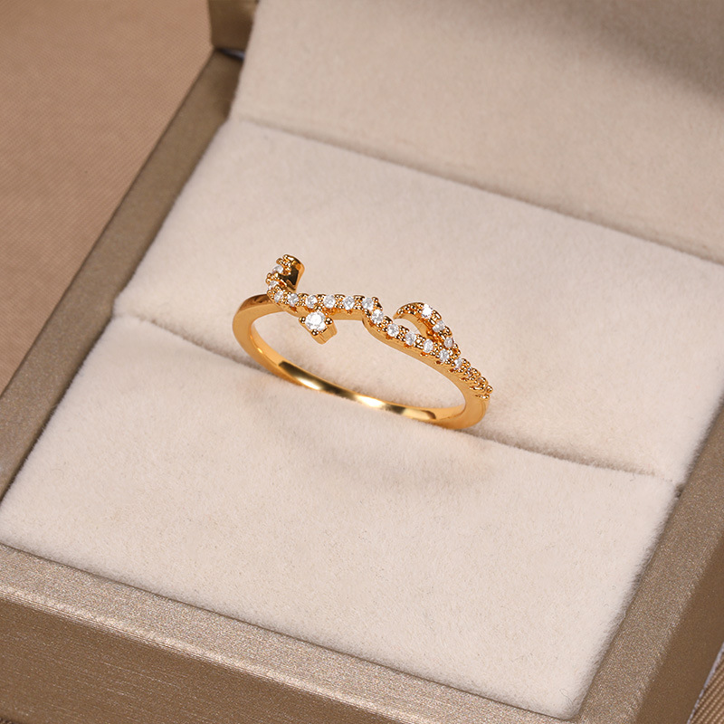 Micro Inlaid Zircon Love Declaration Ring