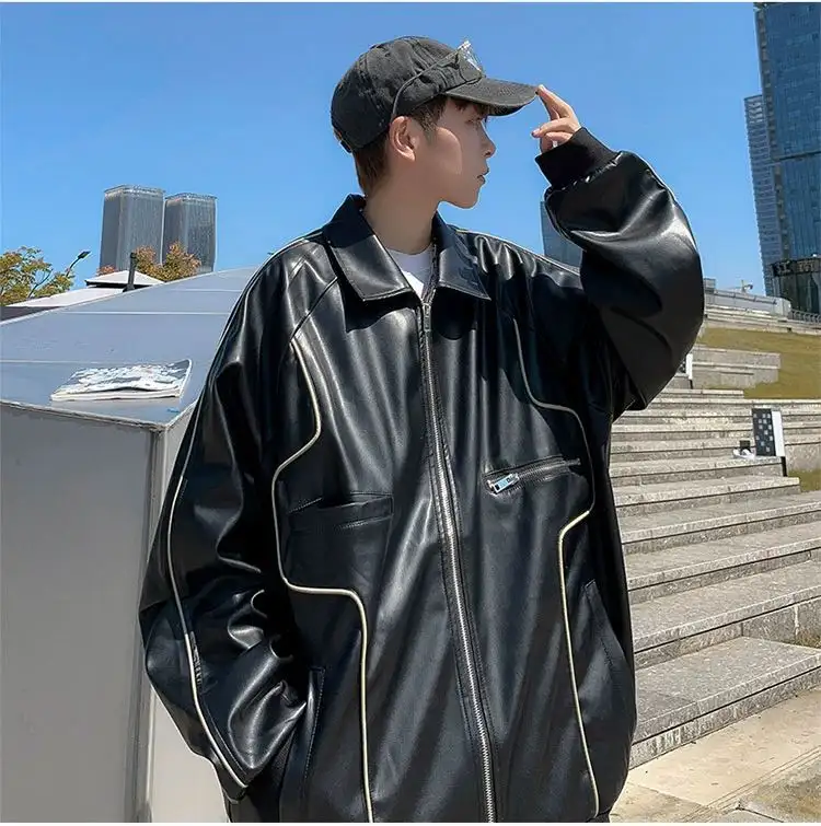 Spring And Autumn Leather Coat Men
