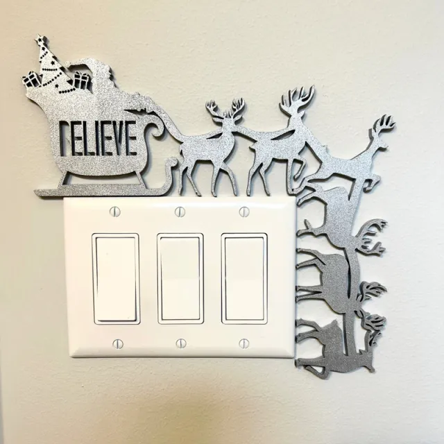 Fashion Christmas Door Frame Decoration Five Deer Carriage Silver - Shop at LoveMi