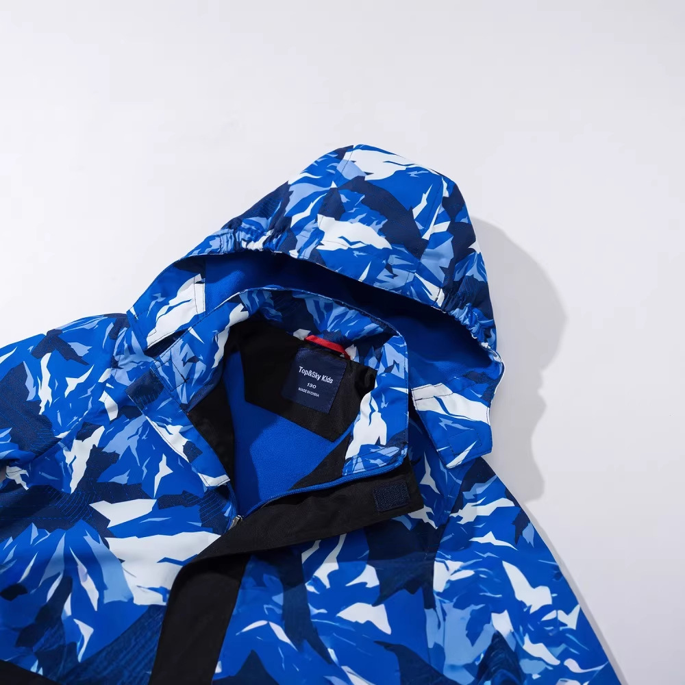 Boys Outdoor Camouflage Color-block Zip-up Jacket Kids Shell Jacket
