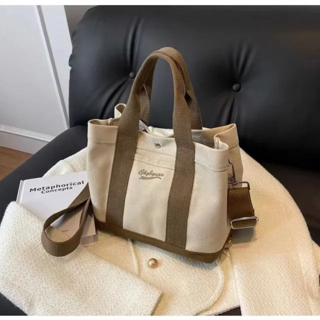 Outdoor Lightweight Canvas Portable Shoulder Messenger Bag Beige - Shop at LoveMi