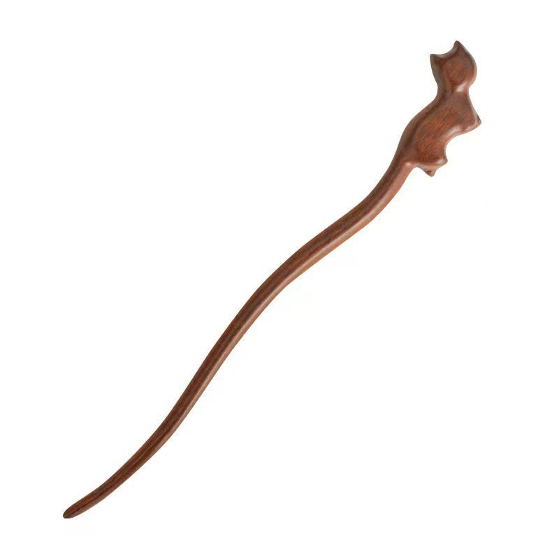 Wooden Women's Chinese Style Headdress Animal Hairpin 5