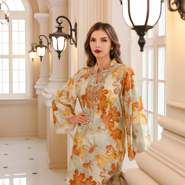 Summer Gown Dress Printed Dress Orange - Shop at LoveMi